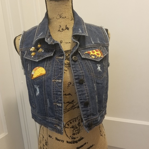 Embellished Rue 21 Denim Vest - Picture 1 of 5